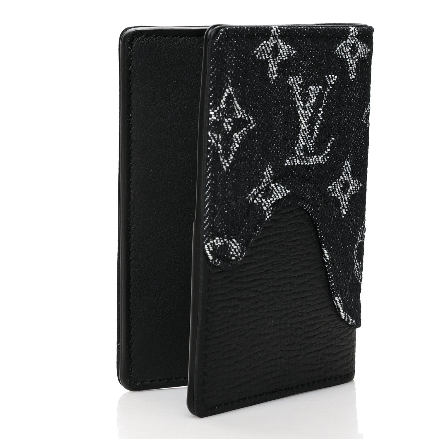 Louis Vuitton X NIGO Taurillon Monogram Denim Drip Pocket Organizer Black 3 of 7