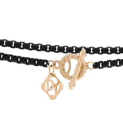 David Yurman Stainless Steel 14K Yellow Gold Acrylic Bel Aire Chain Necklace Black 4 of 4