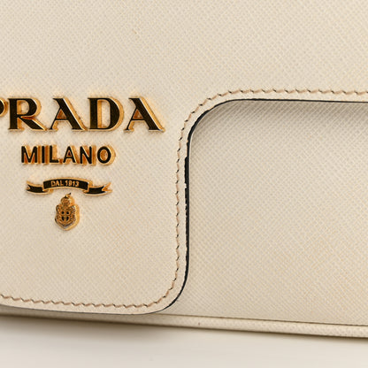 Prada Saffiano Flap Shoulder Bag Bianco 11 of 12