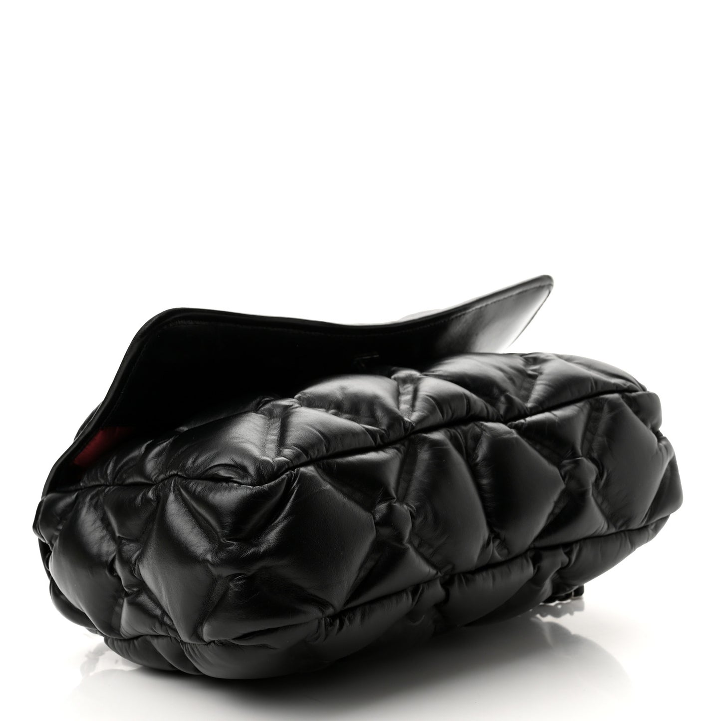 Calfskin Quilted Large Chesterfield Flap Black