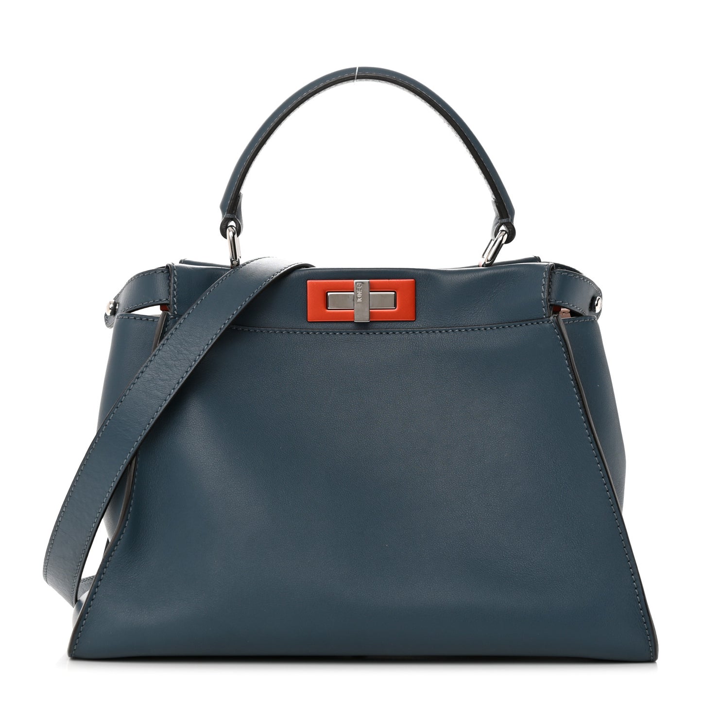 Vitello Seta Shiny Nappa Medium Peekaboo Iconic Satchel Blue Pink