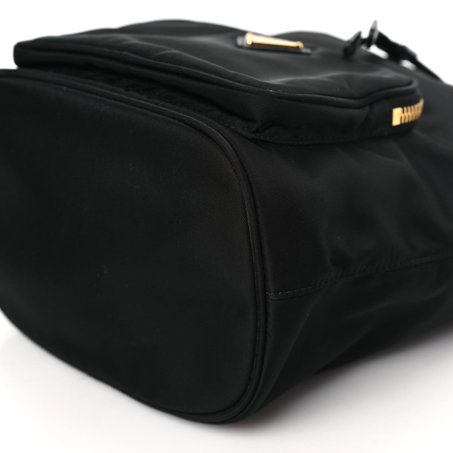 Prada Saffiano Tessuto Nylon Mini Bucket Crossbody Bag Black 9 of 9