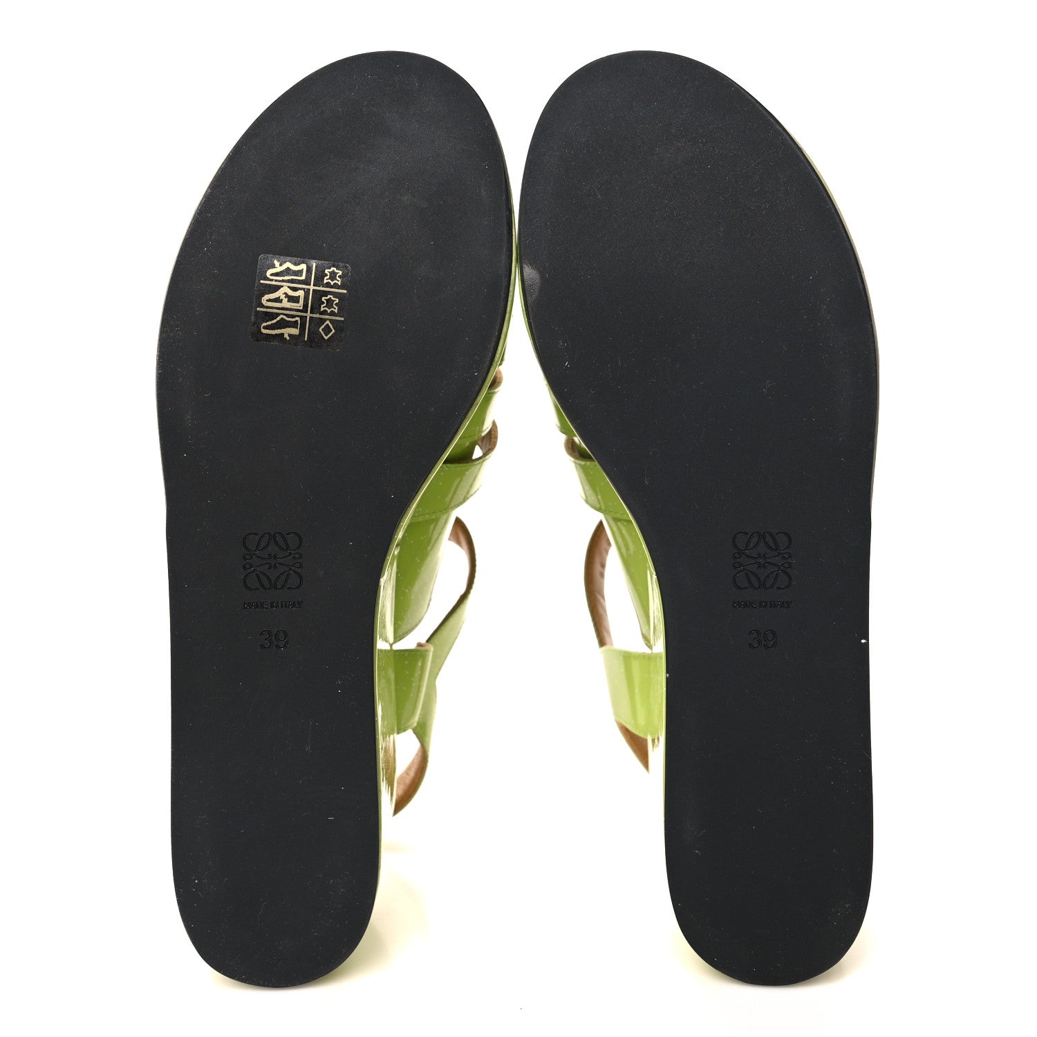 Loewe Glitter Rubber Wedge Sandals 39 Aniseed Green 7 of 9