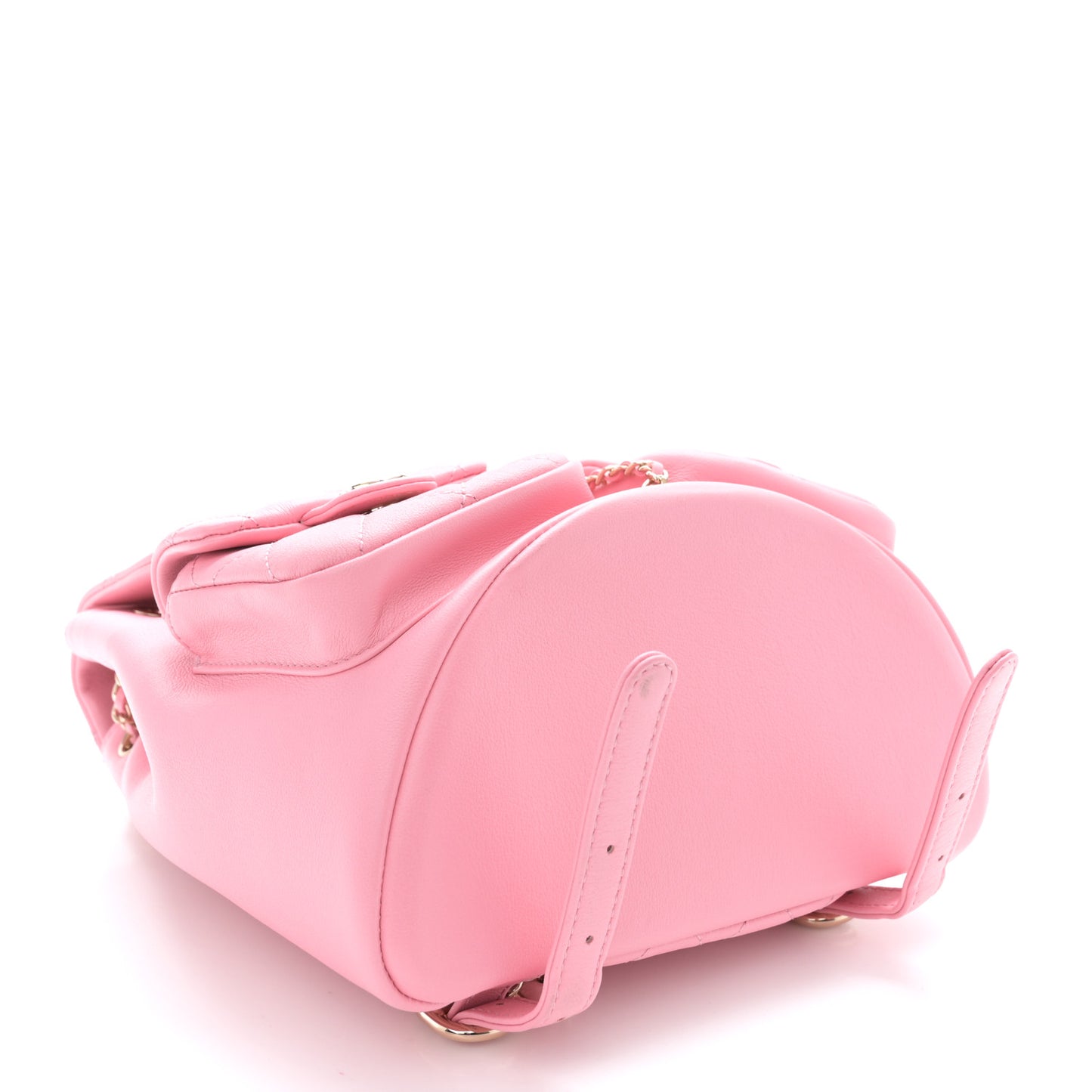 Calfskin Quilted Medium Duma Pockets Drawstring Backpack Pink