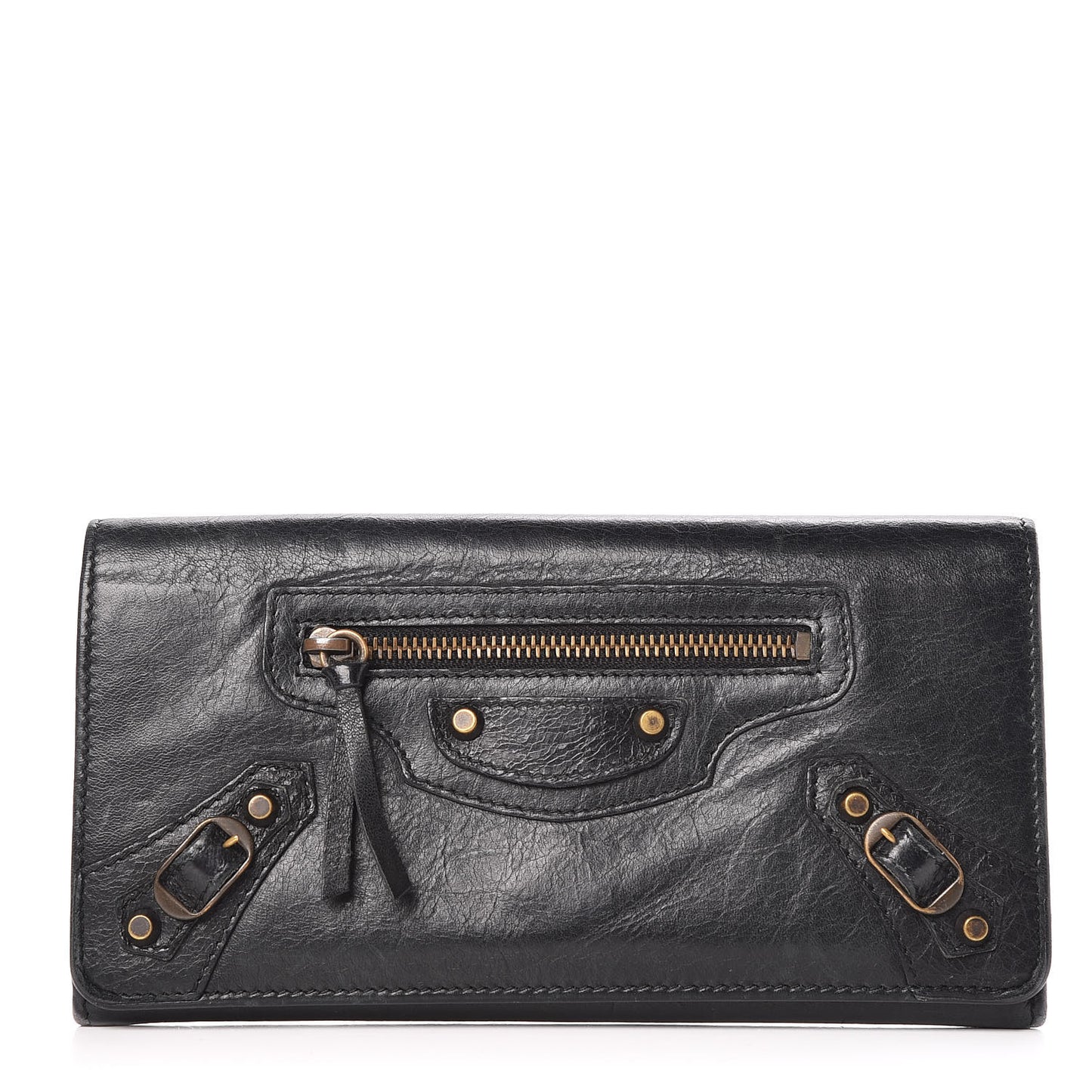 Agneau Classic Hardware Money Wallet Black