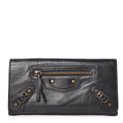 Balenciaga Agneau Classic Hardware Money Wallet Black 1 of 12