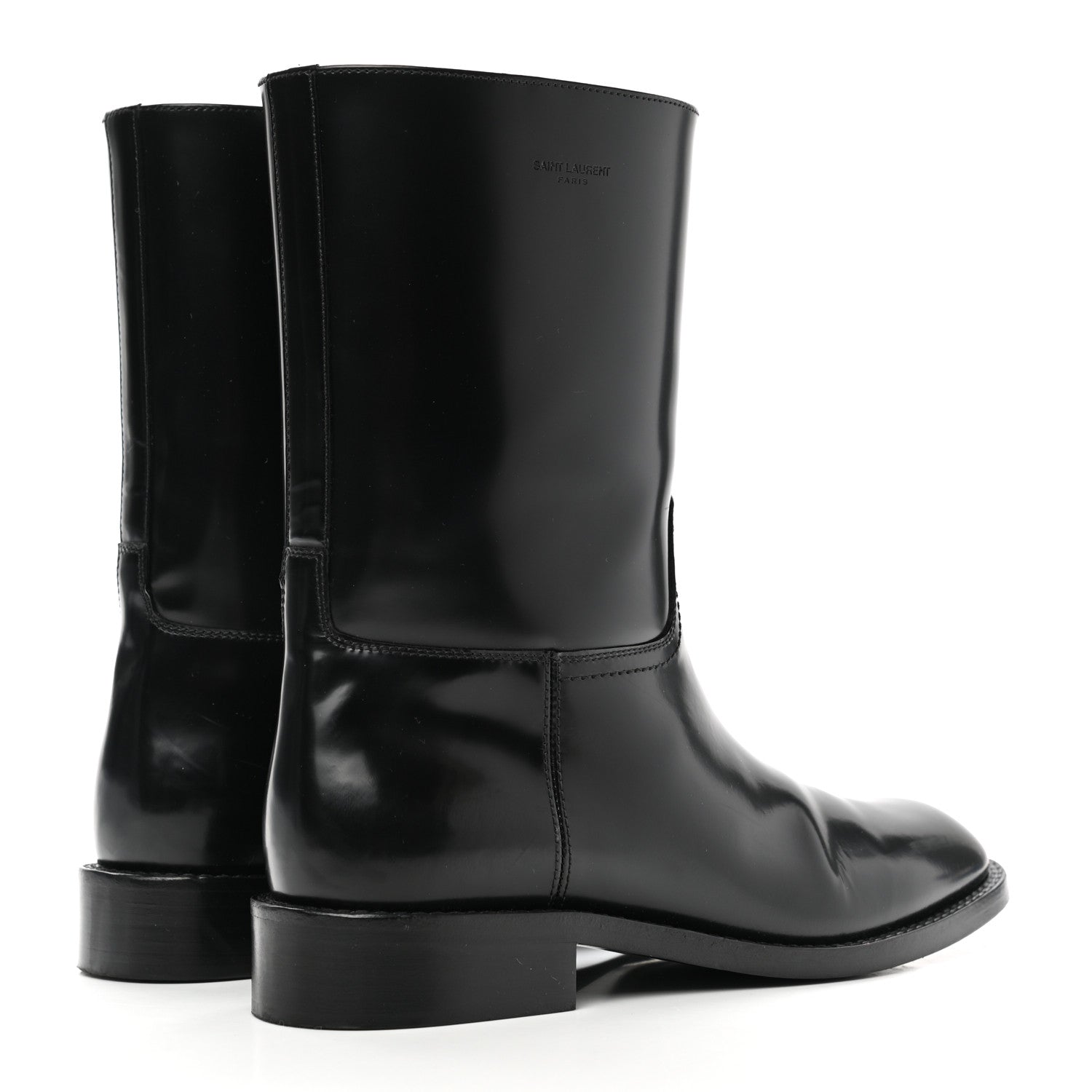 Saint Laurent Patent Matte Calfskin Master Ankle Boots 37.5 Black 4 of 11