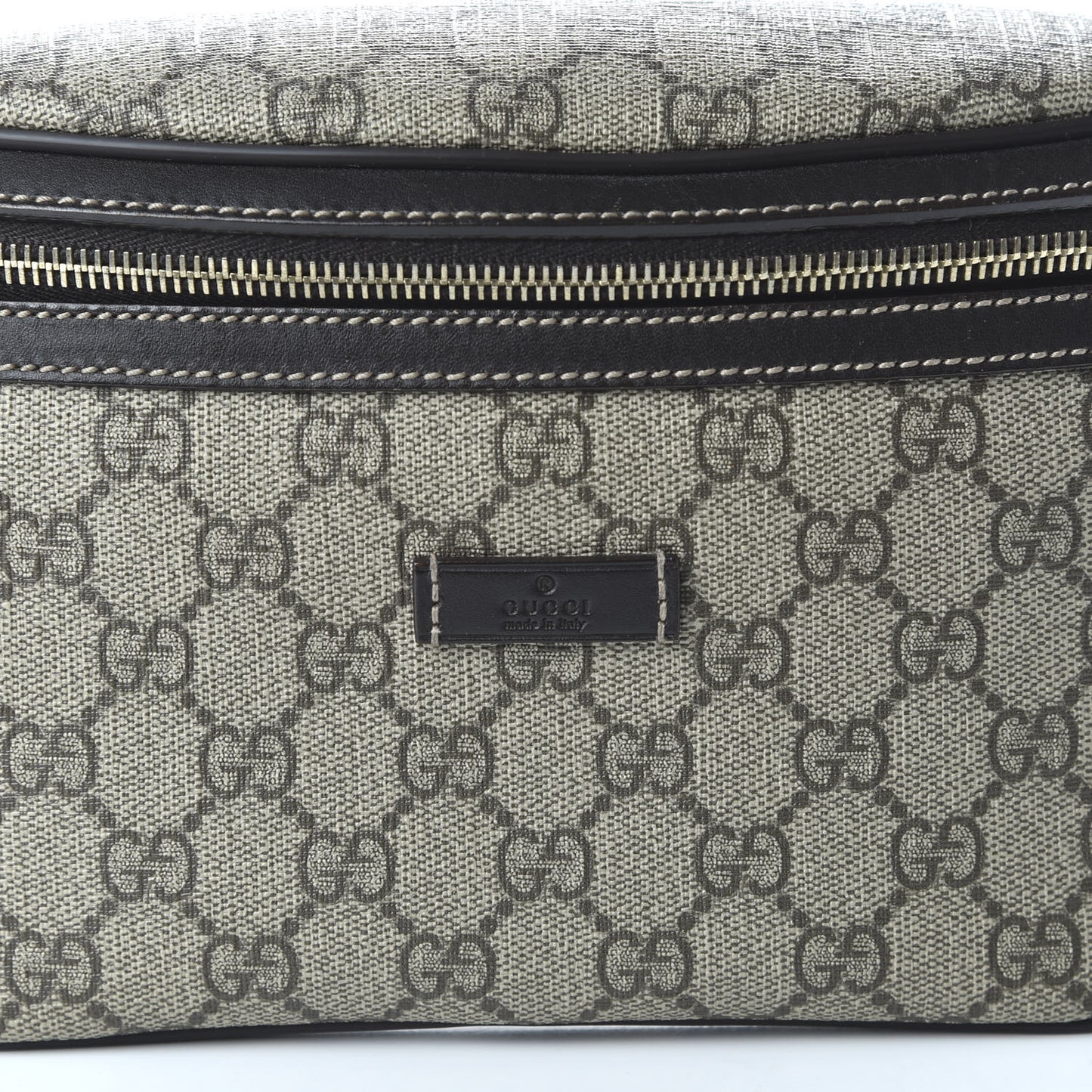 GG Supreme Monogram Belt Bag Dark Brown