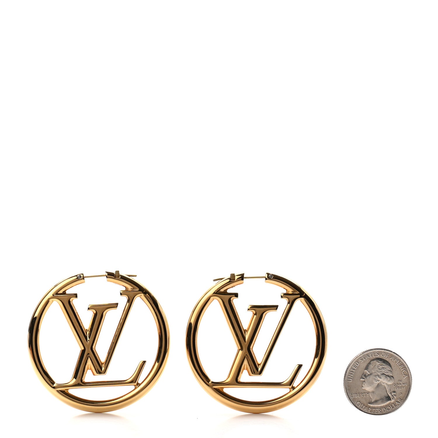 Louis Vuitton Metal Louise Hoop Earrings Gold 2 of 4