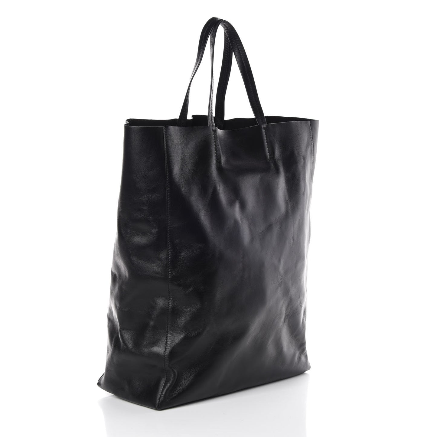 Smooth Lambskin Vertical Cabas Black