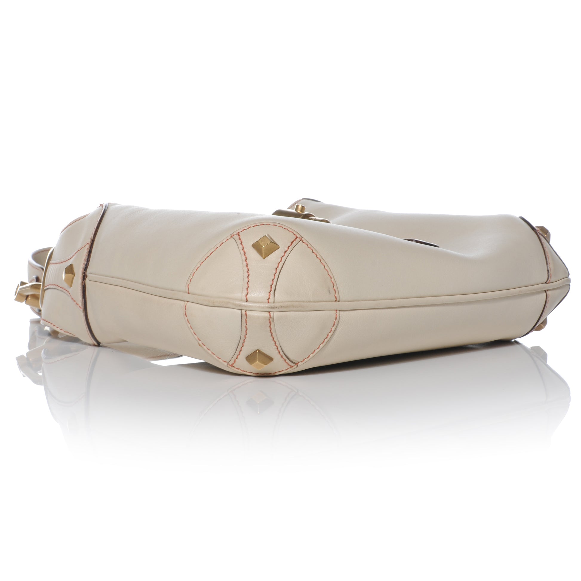 Gucci Leather Small Piston Lock Jackie O Hobo Off White 4 of 7