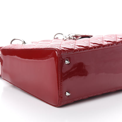 Christian Dior Patent Cannage Medium Lady Dior Red 6 of 7