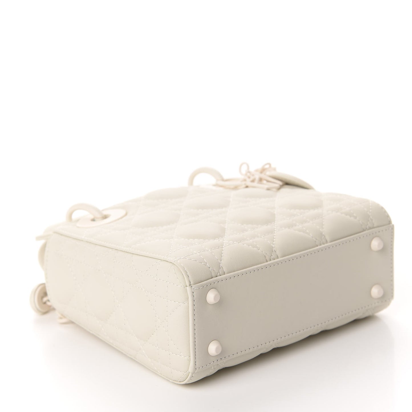 Ultra Matte Calfskin Cannage Mini Lady Dior White