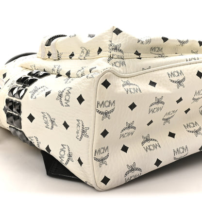 MCM Visetos Medium Side Studs Stark Backpack White 8 of 9