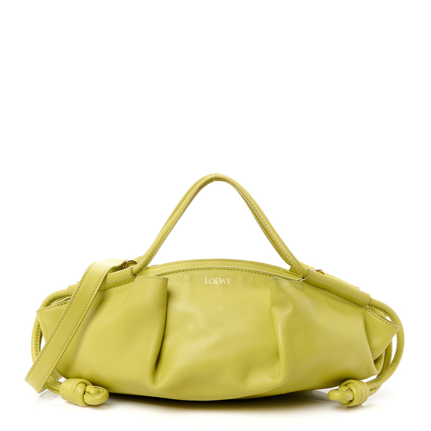 Shiny Nappa Calfskin Paseo Bag Lime Yellow