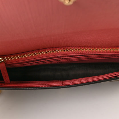 Gucci GG Supreme Monogram Face Embroidered Chain Wallet Pink 5 of 10