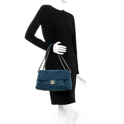 Chanel Iridescent Calfskin Large Chic Quilt Flap Dark Blue 2 of 8