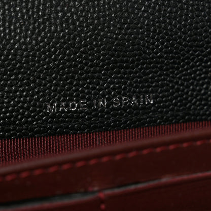 Chanel Caviar Chevron Quilted Large Gusset Flap Wallet Black 7 of 9