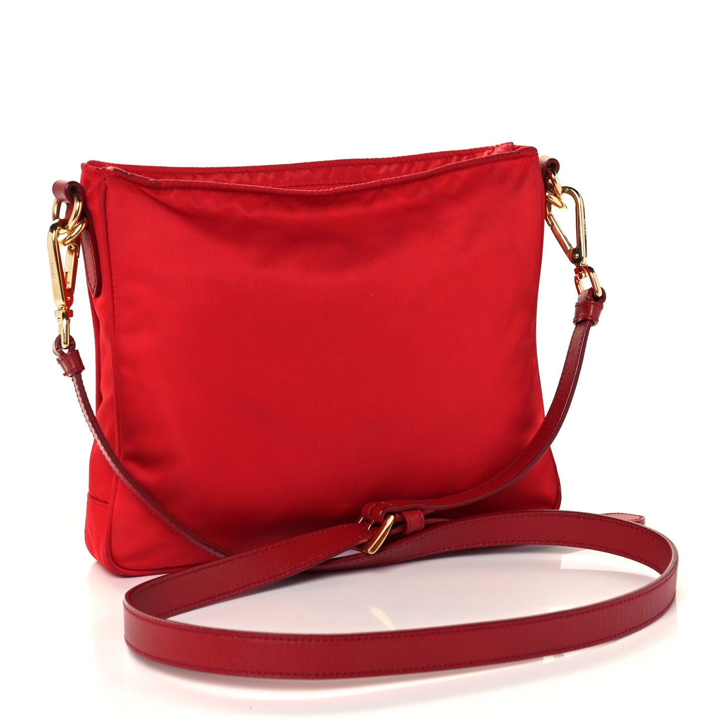 Tessuto Nylon Saffiano Pocket Messenger Bag Red