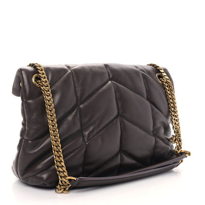 Saint Laurent Lambskin Quilted Small Loulou Puffer Monogram Chain Satchel Dark Ganache 3 of 8