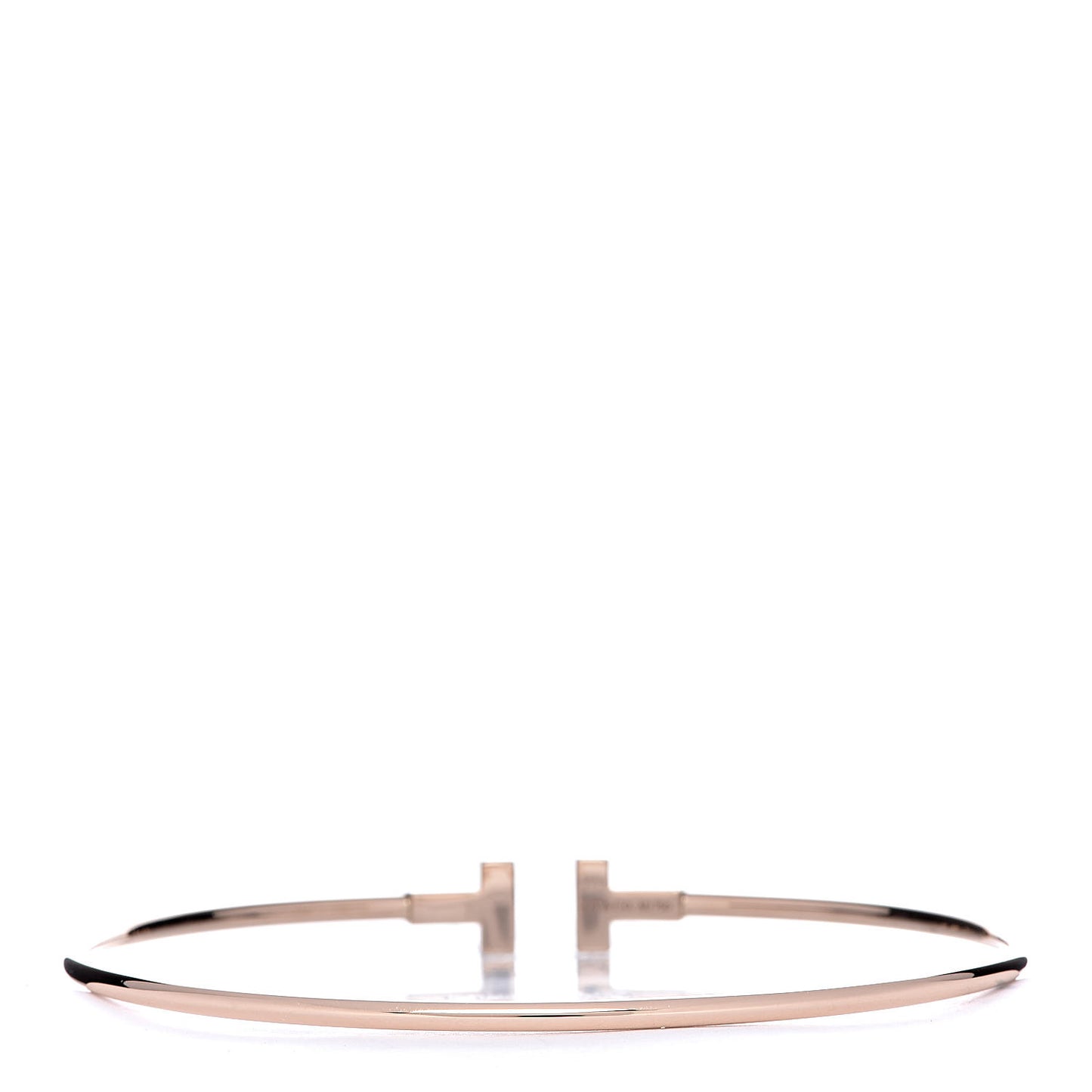 18K Rose Gold Narrow T Wire Bracelet