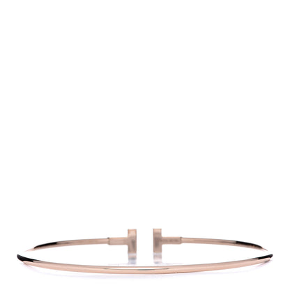 Tiffany 18K Rose Gold Narrow T Wire Bracelet 3 of 4