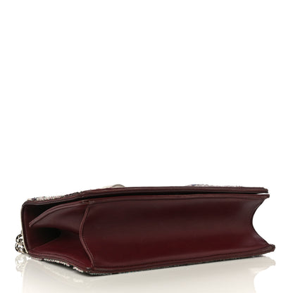 Christian Dior Tweed Calfskin Medium Diorama Flap Bag Burgundy Multicolor 4 of 32