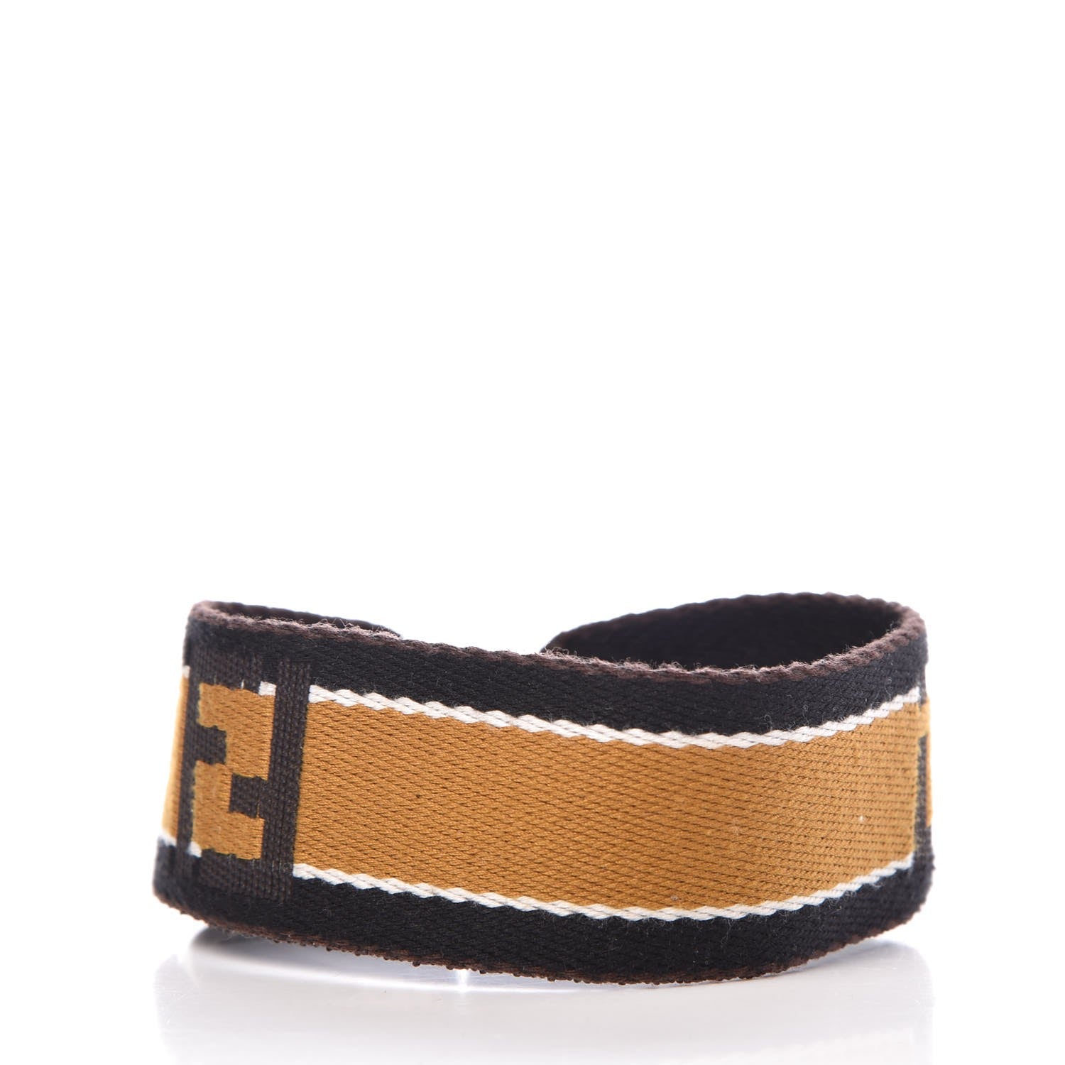 Fendi Ribbon Vitello Century FF Striped Mini Strap You Black Tobacco 2 of 4