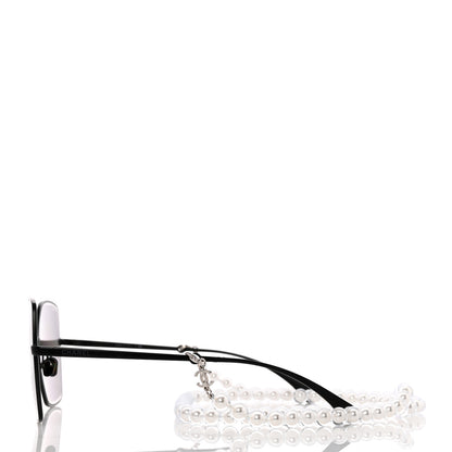 Chanel Metal Butterfly Removable Pearl Chain Sunglasses 4262 Black 3 of 8