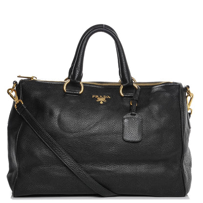 Prada Vitello Daino Boston Bag Nero Black 1 of 5