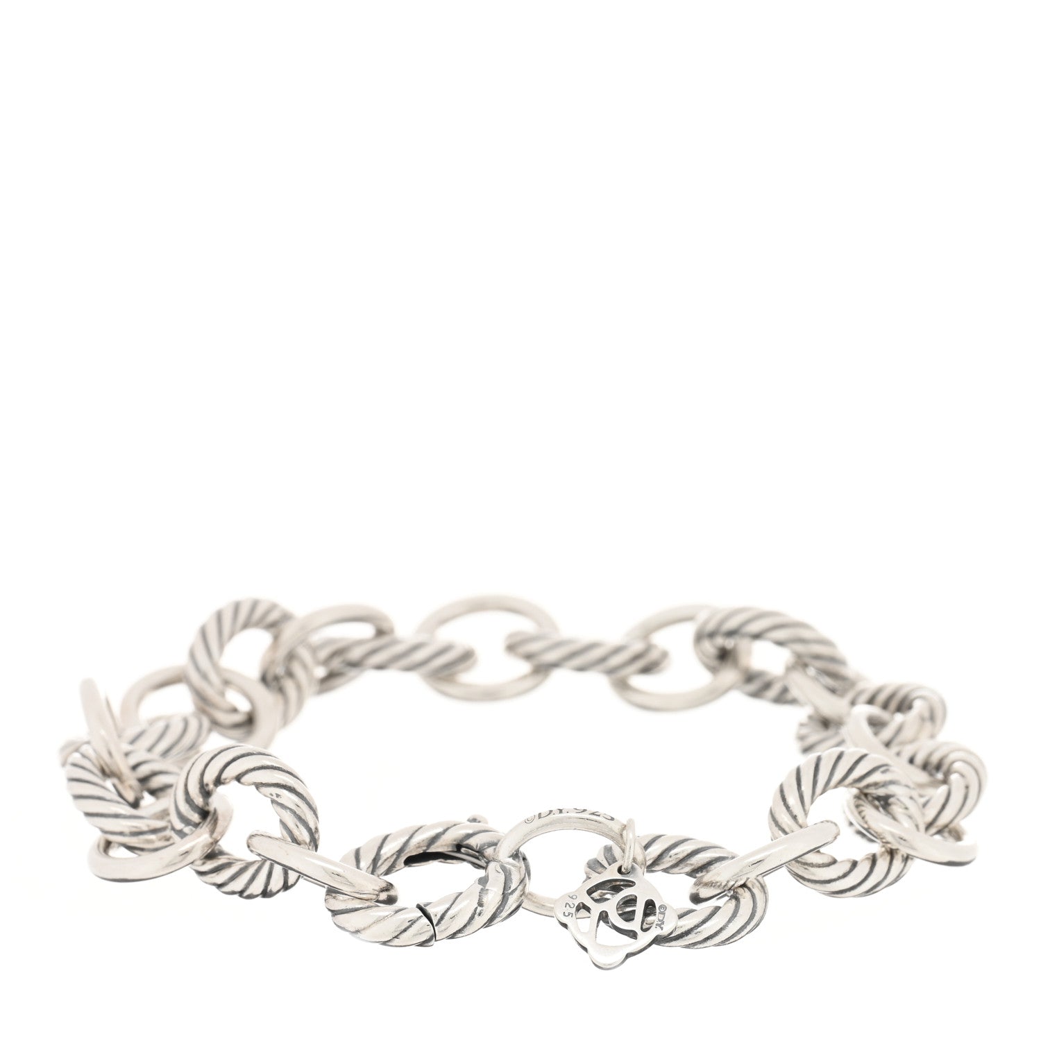 David Yurman Sterling Silver 10mm Medium Oval Link Bracelet 2 of 3