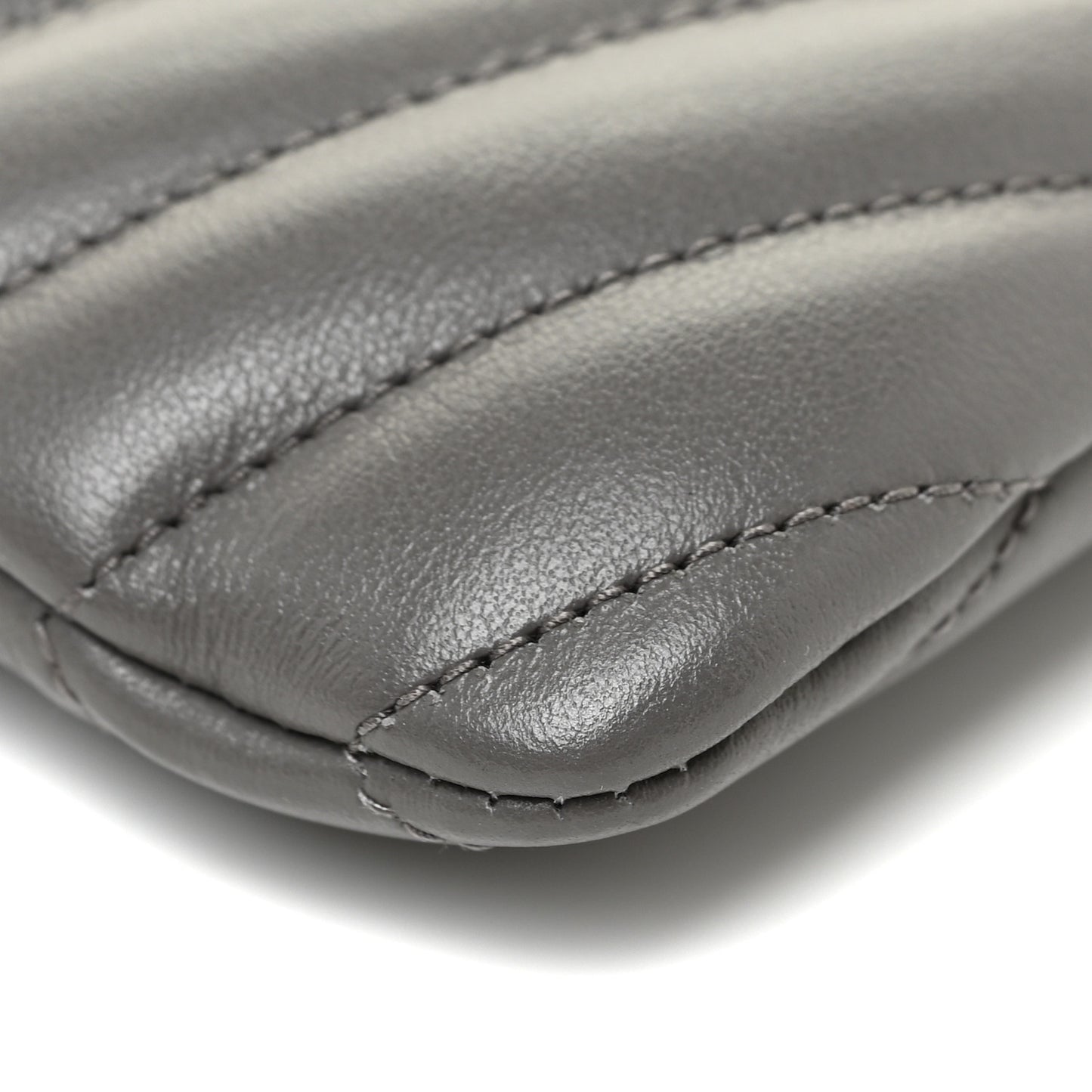 Calfskin Matelasse Chevron Monogram A5 Wristlet Earth