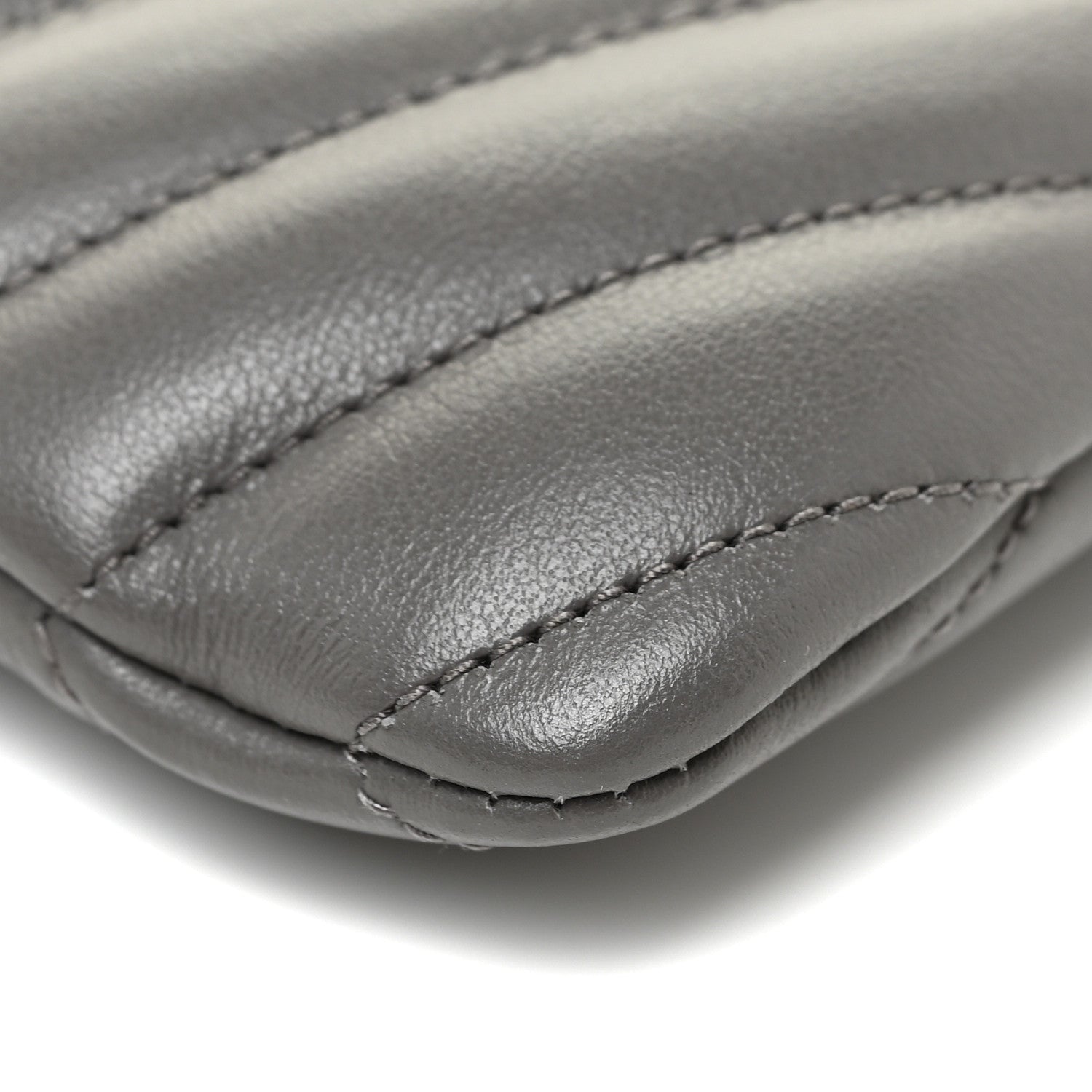 Saint Laurent Calfskin Matelasse Chevron Monogram A5 Wristlet Earth 5 of 11
