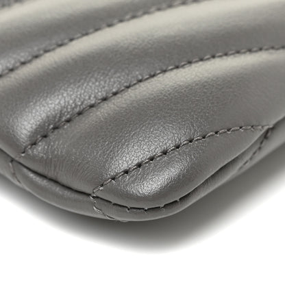Saint Laurent Calfskin Matelasse Chevron Monogram A5 Wristlet Earth 5 of 11