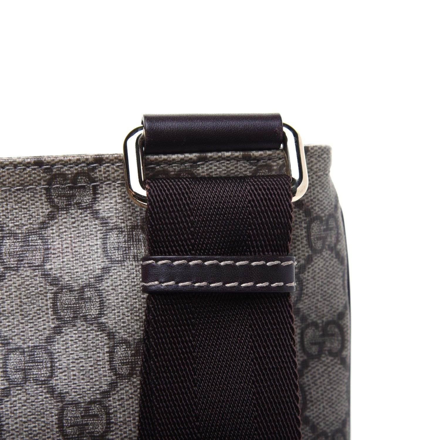 Gucci GG Supreme Monogram Medium Flat Messenger Bag Dark Brown 14 of 16