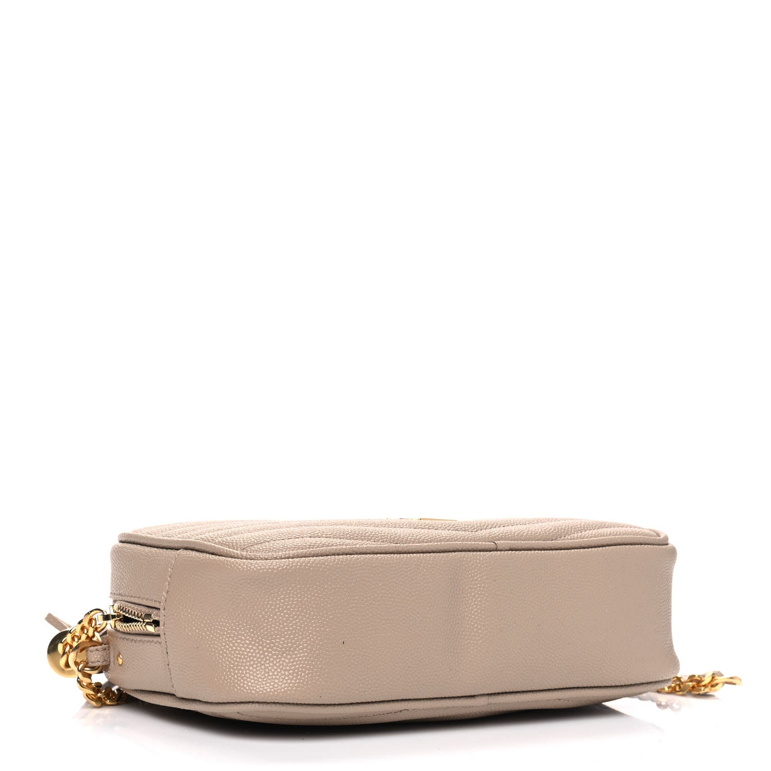 Saint Laurent Grain De Poudre Matelasse Monogram Mini Lou Camera Bag Dark Beige 3 of 4