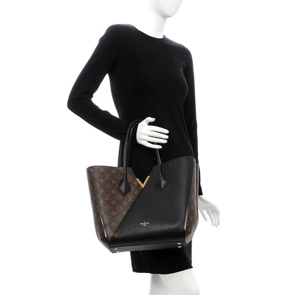 Louis Vuitton Calfskin Monogram Kimono Tote Black 2 of 8
