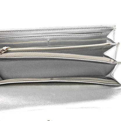 Chanel Metallic Lambskin Quilted Long Flap Wallet Silver 5 of 10