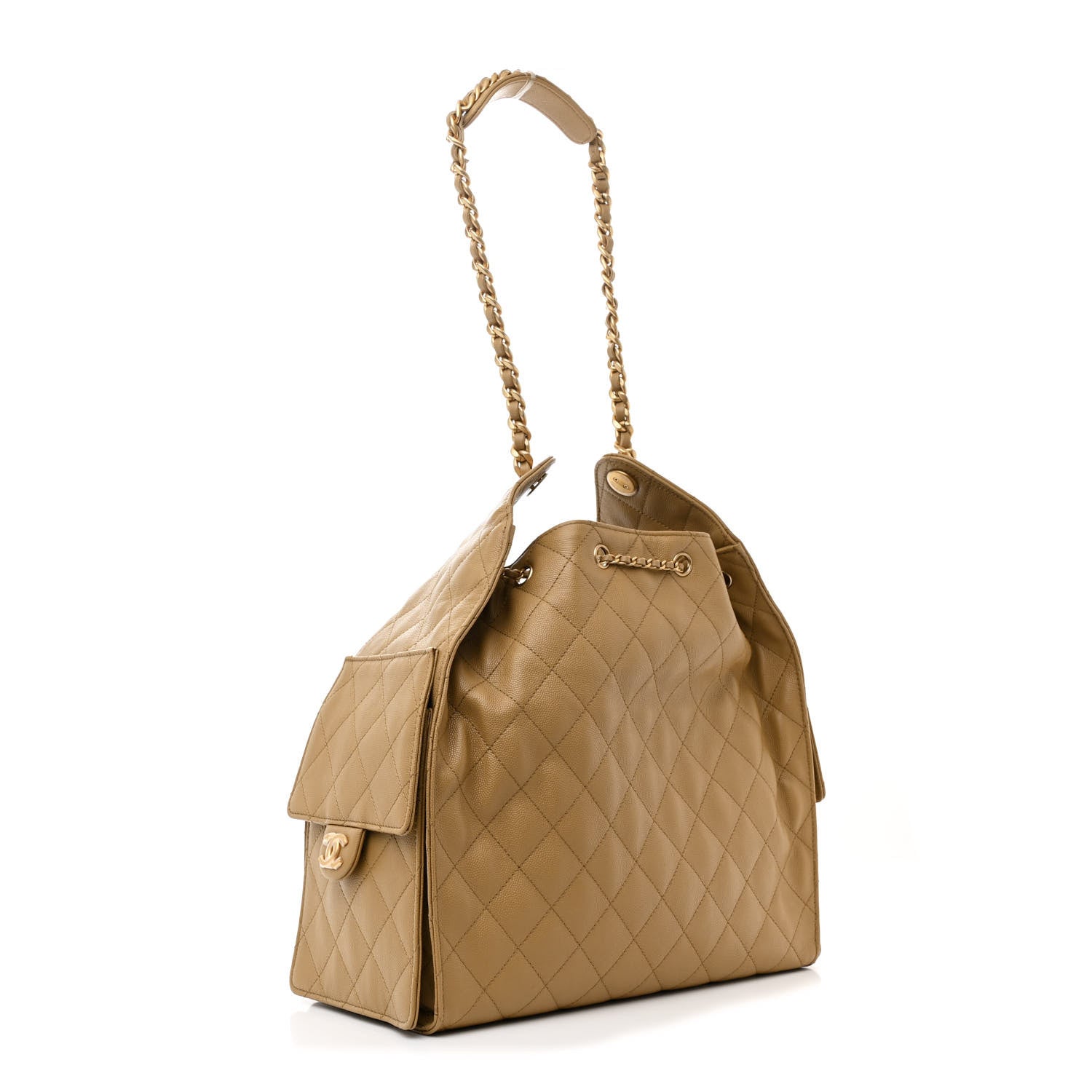 Chanel Caviar Quilted Medium Chanel 25 Handbag Dark Beige 1663925