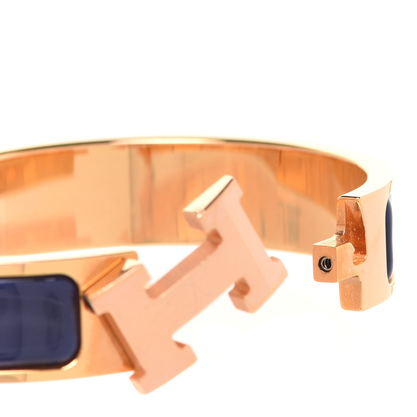 Narrow Enamel Clic Clac H Bracelet GM Bleu Biarritz