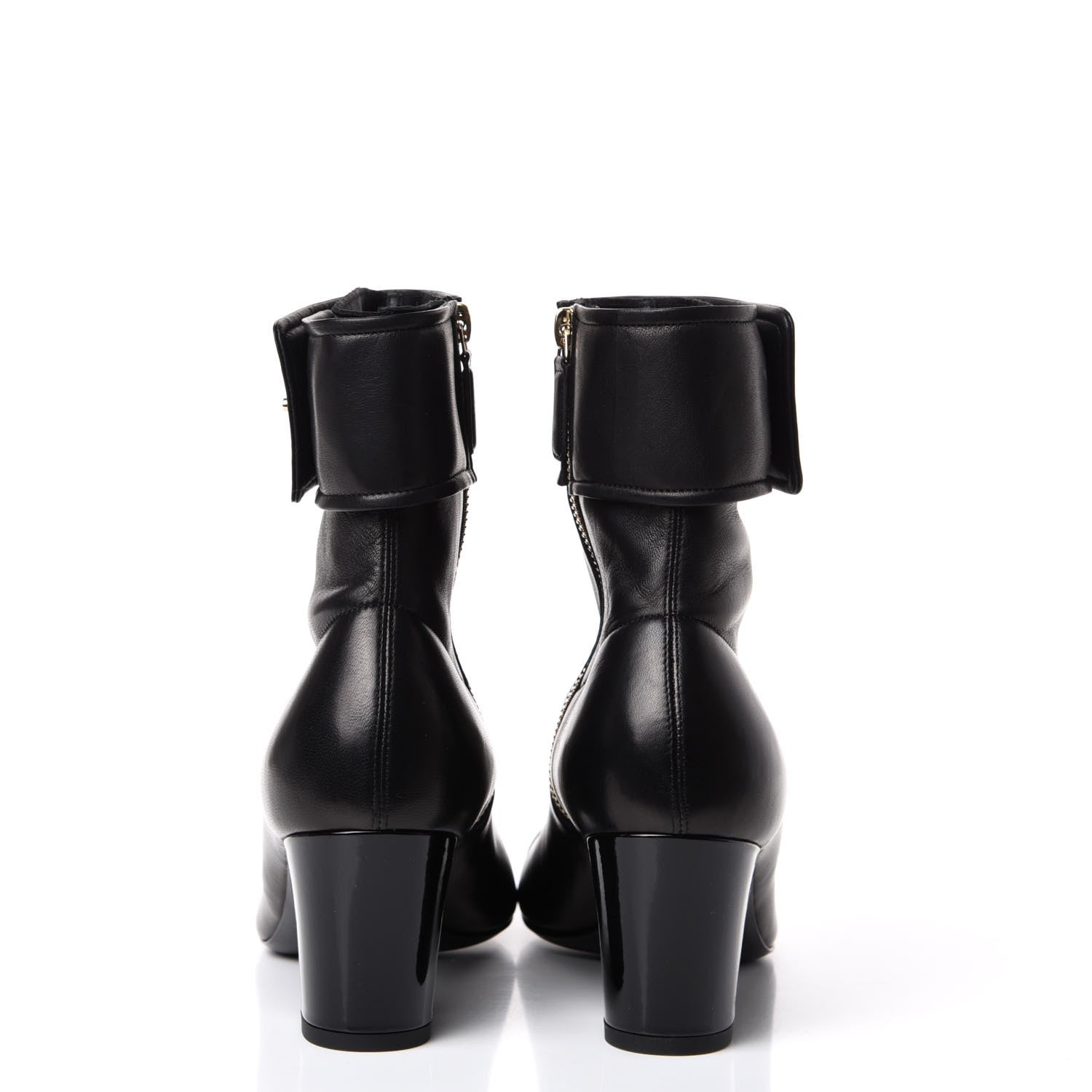 Chanel Lambskin Patent Cap Toe CC Turnlock Ankle Boots 40 Black 7 of 11