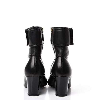 Chanel Lambskin Patent Cap Toe CC Turnlock Ankle Boots 40 Black 7 of 11