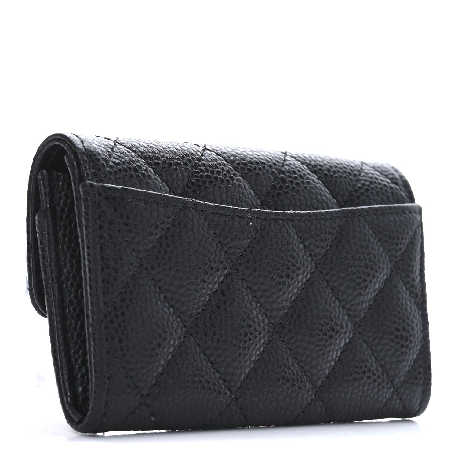 Chanel Caviar Quilted Flap Card Holder Wallet Black 4 of 9