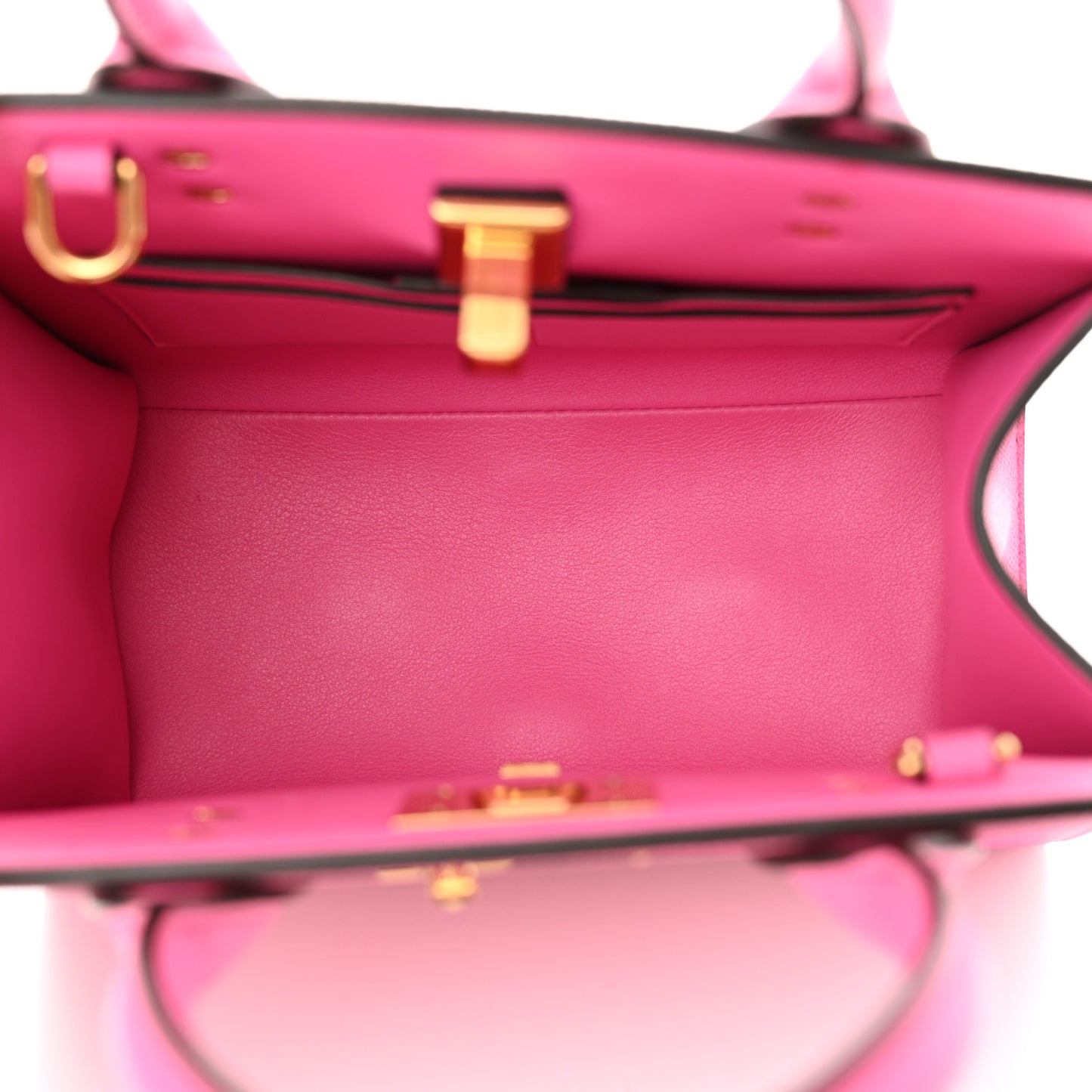 Hammered Calfskin Small The Studio Box Bag Hot Pink