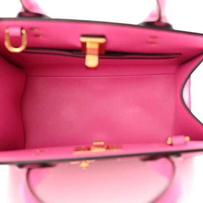 Salvatore Ferragamo Hammered Calfskin Small The Studio Box Bag Hot Pink 5 of 12