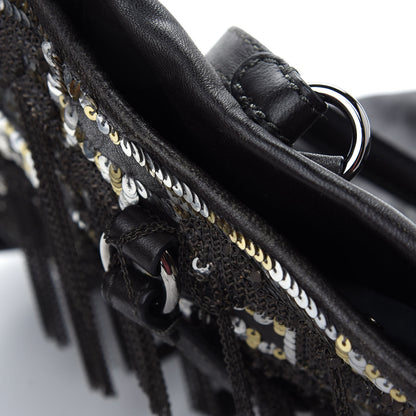 Valentino Garavani Nappa Sequin Chain Glam Tote Dark Grey 9 of 9