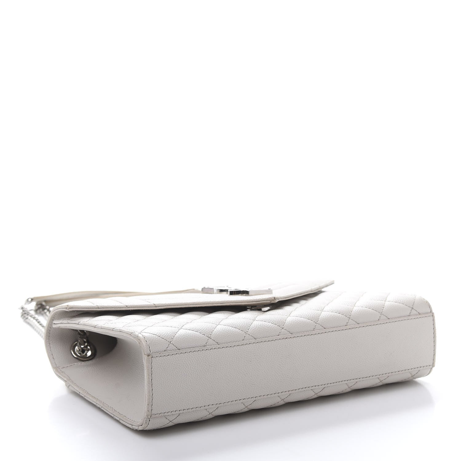 Saint Laurent Grain De Poudre Textured Mixed Matelasse Medium Triquilt Monogram Satchel Porcellana 4 of 13