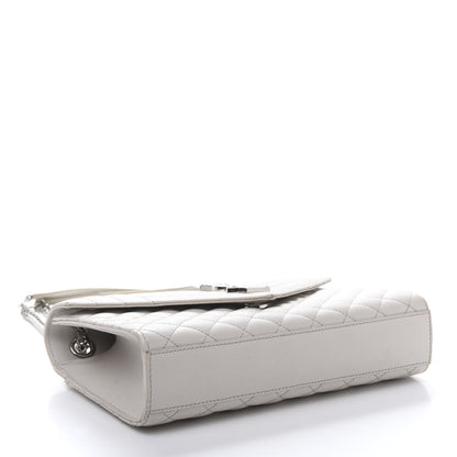 Saint Laurent Grain De Poudre Textured Mixed Matelasse Medium Triquilt Monogram Satchel Porcellana 4 of 13
