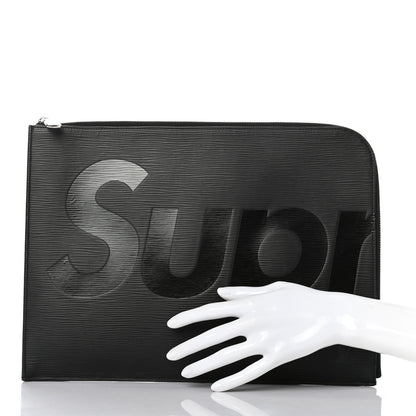 Louis Vuitton X SUPREME Epi Pochette Jour GM Black 2 of 7