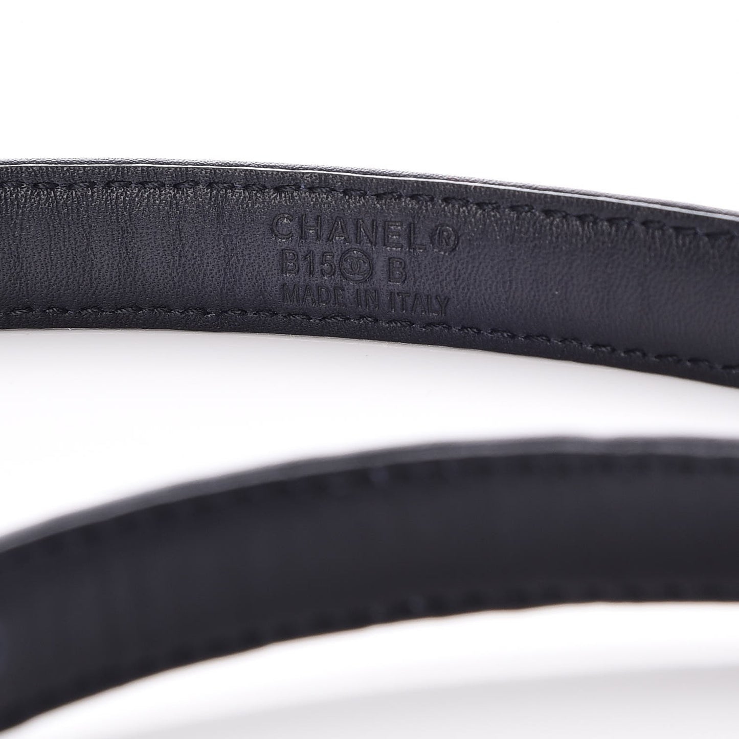 Lambskin Quilted CC Belt 75 30 Navy